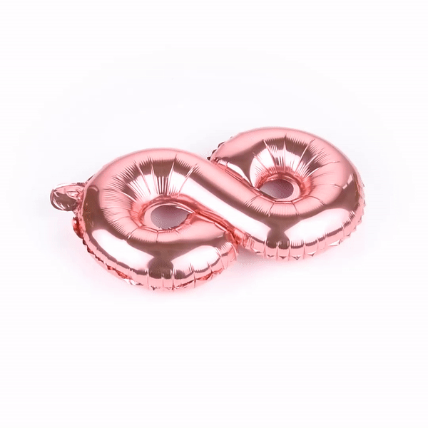 Rose Gold Mylar Number 8 Balloon - 16