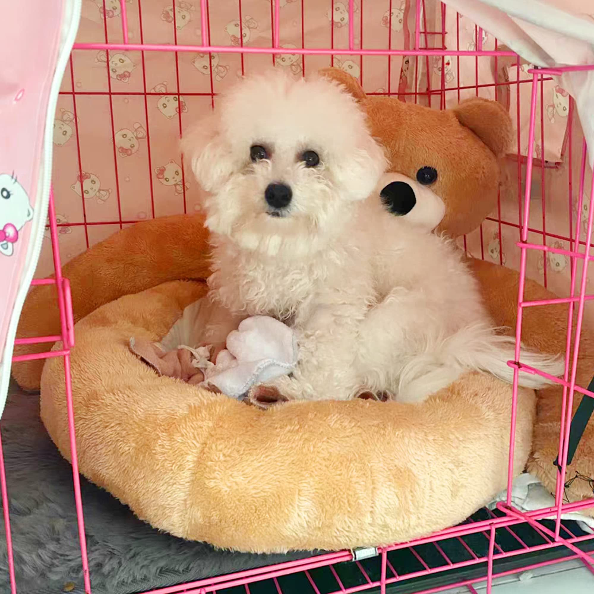 Cozy Bear-Shaped Cat Bed House - Warm & Soft Indoor Pet Bed for Cats, Kittens, Dogs, Puppies, Rabbits & Bunnies - Perfect for Cuddling & Napping in Living Room or Bedroom (Bear Design, Small Size)