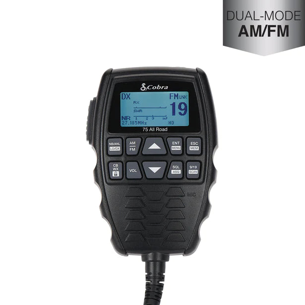 Cobra 75 All Road AM/FM CB Radio - Compact & Powerful Trucker's Communication Device for Long-Haul Driving & Emergency Roadside Use