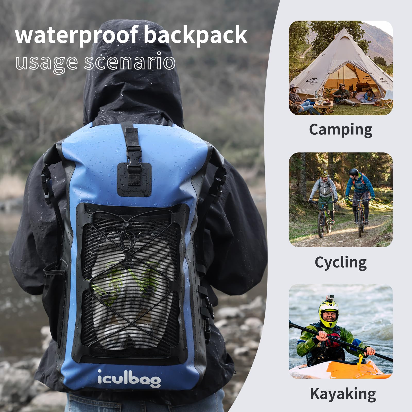 Waterproof Dry Bag Backpack 30L/40L for Women & Men - Lightweight & Durable for Kayaking, Beach, Boating, Hiking & Outdoor Adventures | Ideal for Travel, Camping & Water Sports