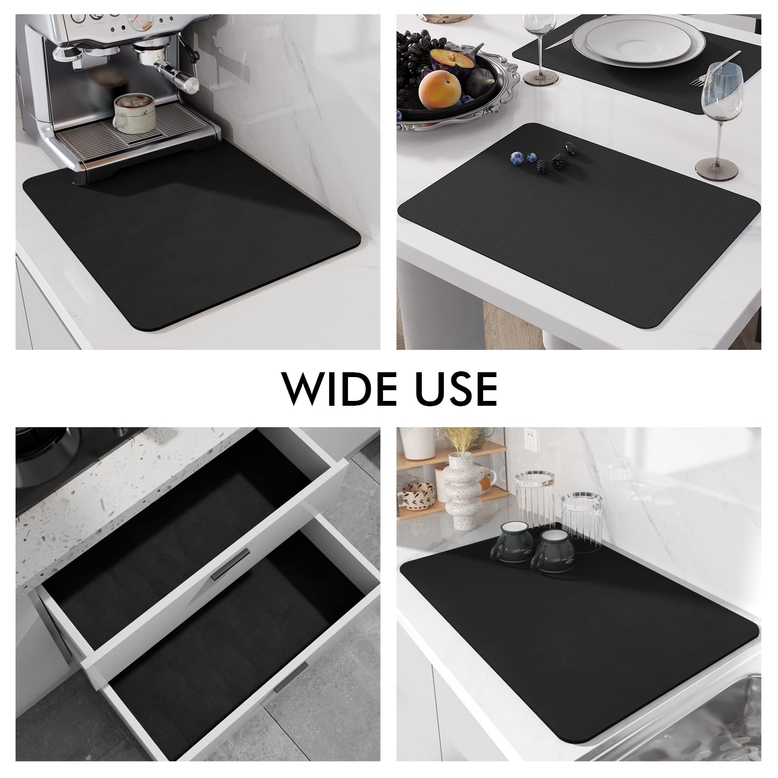 LIMNUO Premium Absorbent Coffee Mat - Non-Slip Countertop Protector for Coffee Makers, Espresso Machines & Kitchen Countertops | Dish Drying Mat for Coffee Pots & Dish Rack | Perfect for Home, Office & Cafe Use