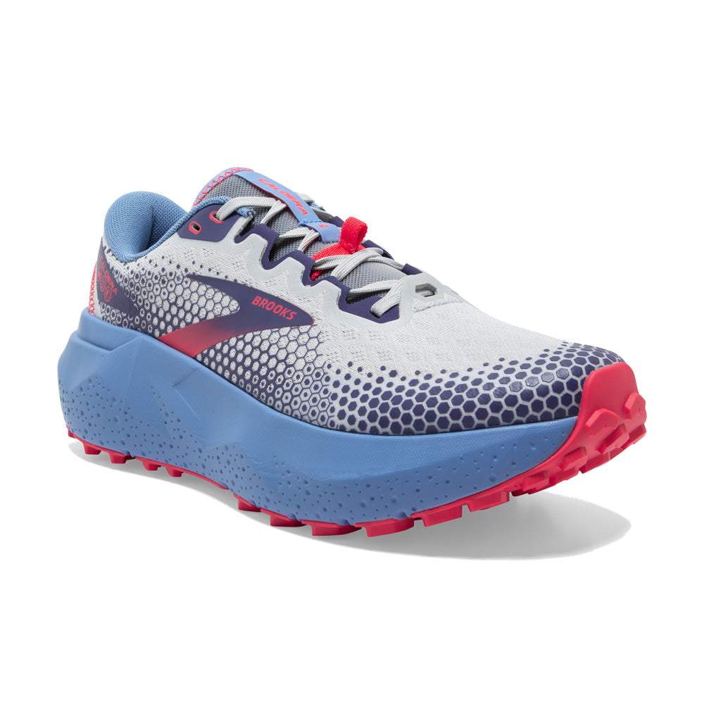 Brooks Caldera 6 Women's Trail Running Shoes (B Width) - Oyster/Blissful Blue | Lightweight Cushioned for Hiking & Outdoor Adventures