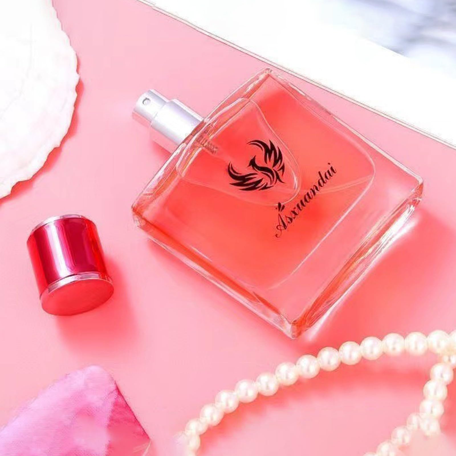 Long Lasting Floral Perfume for Women - 50ml Eau de Parfum | Delicate Flowers & Charms Mini Perfume (Pink) | Perfect for Daily Wear, Date Nights & Special Occasions
