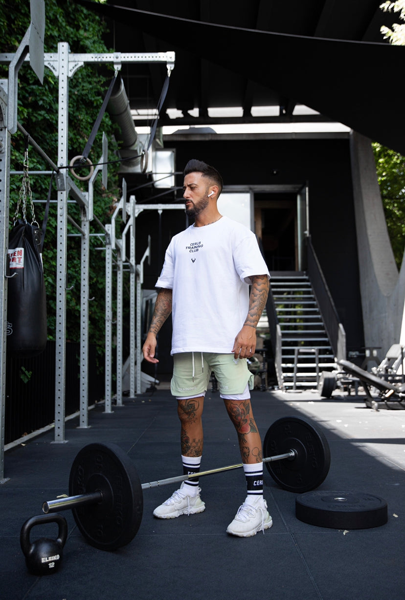 Cerus White Flow Training Club T-Shirt - Breathable & Comfortable Workout Tee for Men & Women | Gym, Running, Yoga & Casual Wear