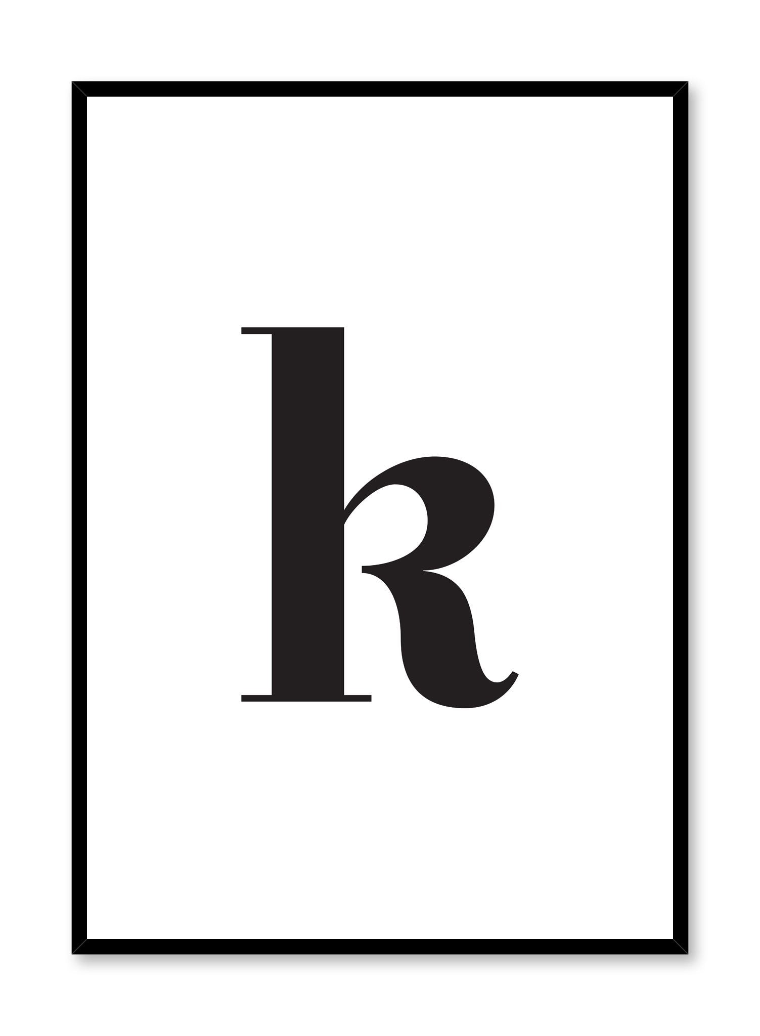 Lowercase Letter K Poster - Educational Alphabet Wall Art for Kids, Classroom & Homeschool Decor - Perfect for Preschool, Kindergarten & Learning Spaces