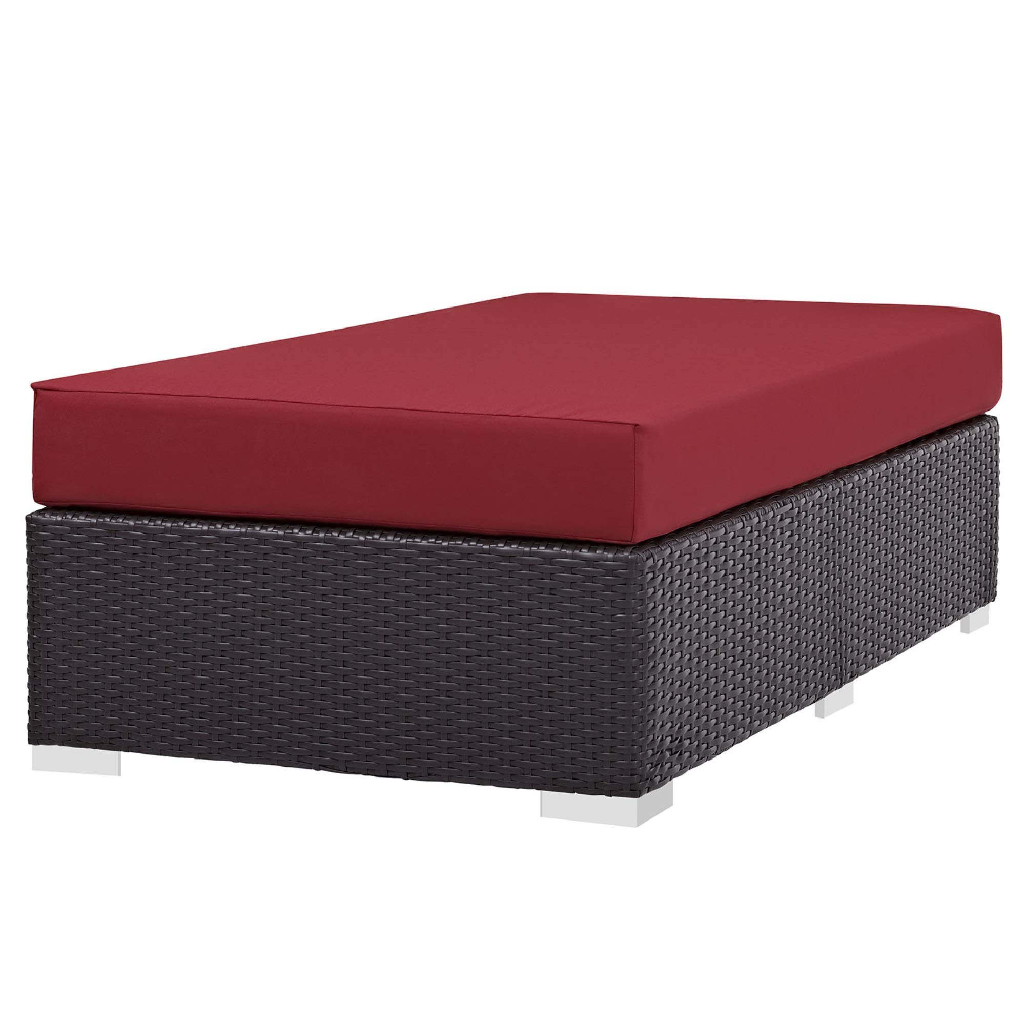 Ergode Convene Outdoor Sectional Sofa Set with Durable Rattan Ottoman & All-Weather Cushions - Perfect for Patio, Backyard, Poolside & Garden Gatherings