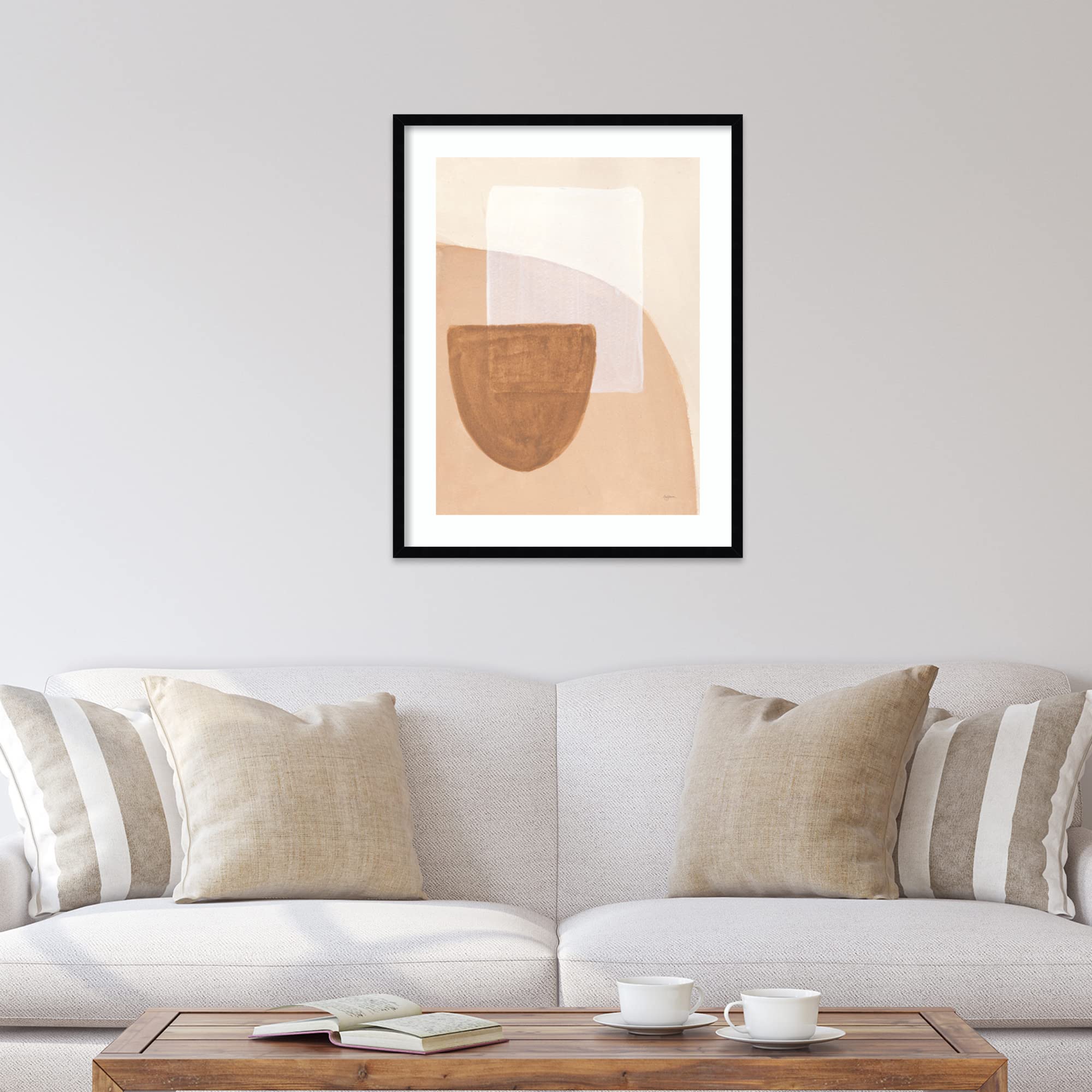 Amanti Art Framed Abstract Wall Art Print - 33x26 Sandy Balance III by Mary Urban | Modern Contemporary Home Decor | Large Poster Painting for Living Room, Bedroom, Office | Perfect for Creating Calming Atmosphere in Any Space