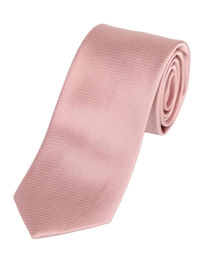 JA Ribbed Twill Silk Tie - Soft Pink | Premium Men's Necktie for Business, Wedding & Formal Occasions