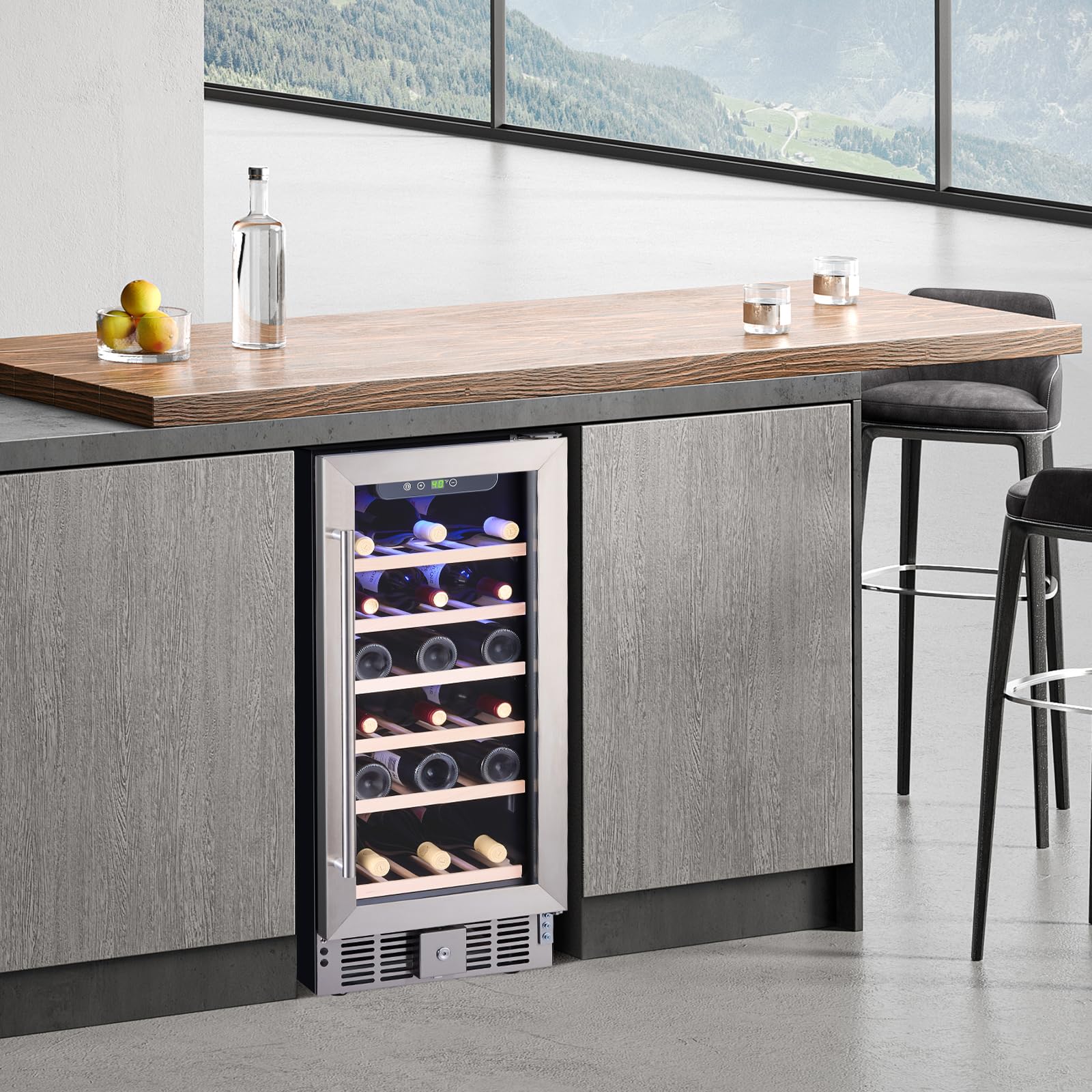 GARVEE 30 Bottle Wine Cooler Refrigerator - Digital Temperature Control (40°F-60°F) - Perfect for Wine Collectors & Home Bars - Ideal for Storing Red, White & Sparkling Wines
