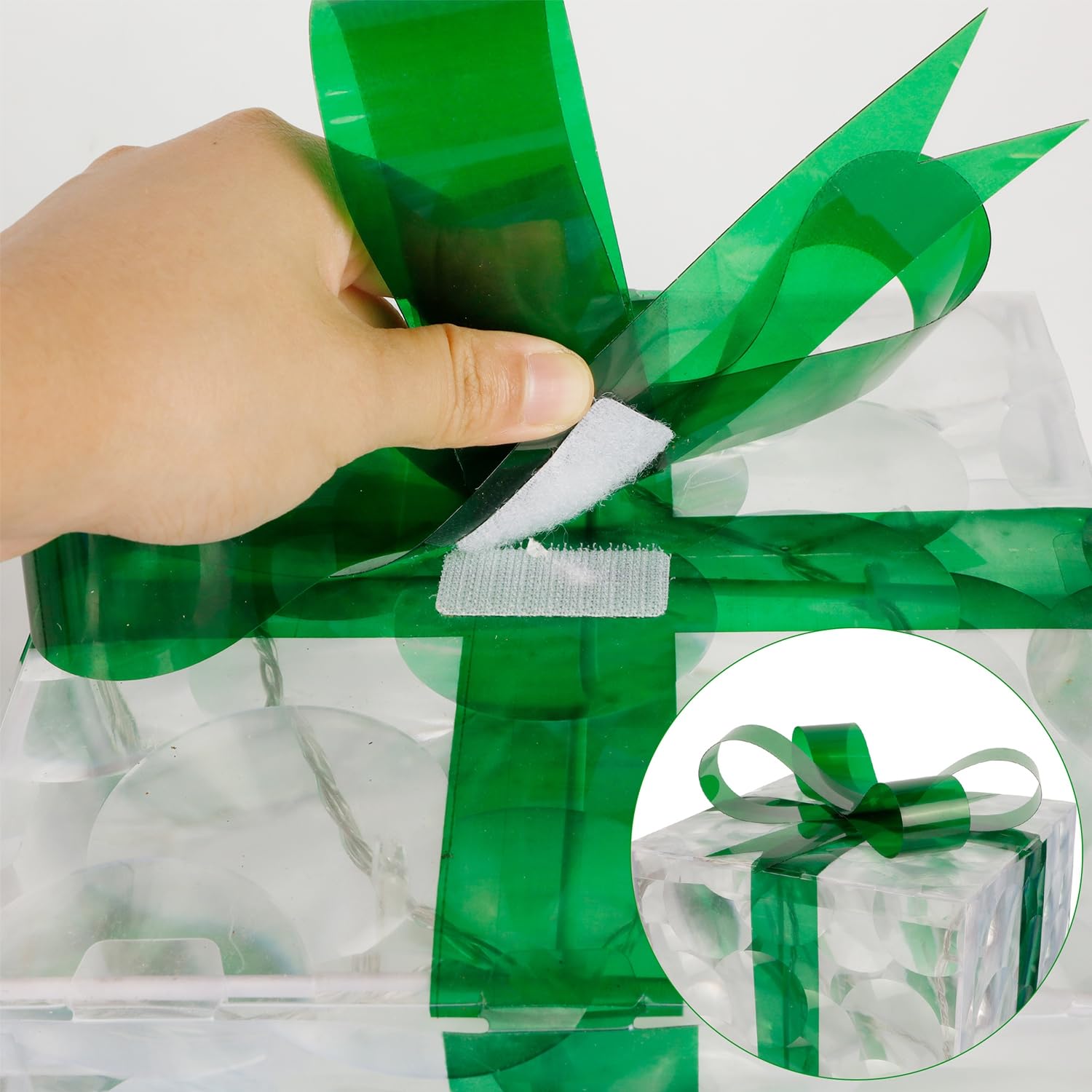 Set of 3 LED Lighted Gift Boxes - 60 Transparent Christmas Decorations for Home, Party & Holiday Display - Perfect for Tree Toppers, Table Centerpieces & Festive Gift Wrapping
