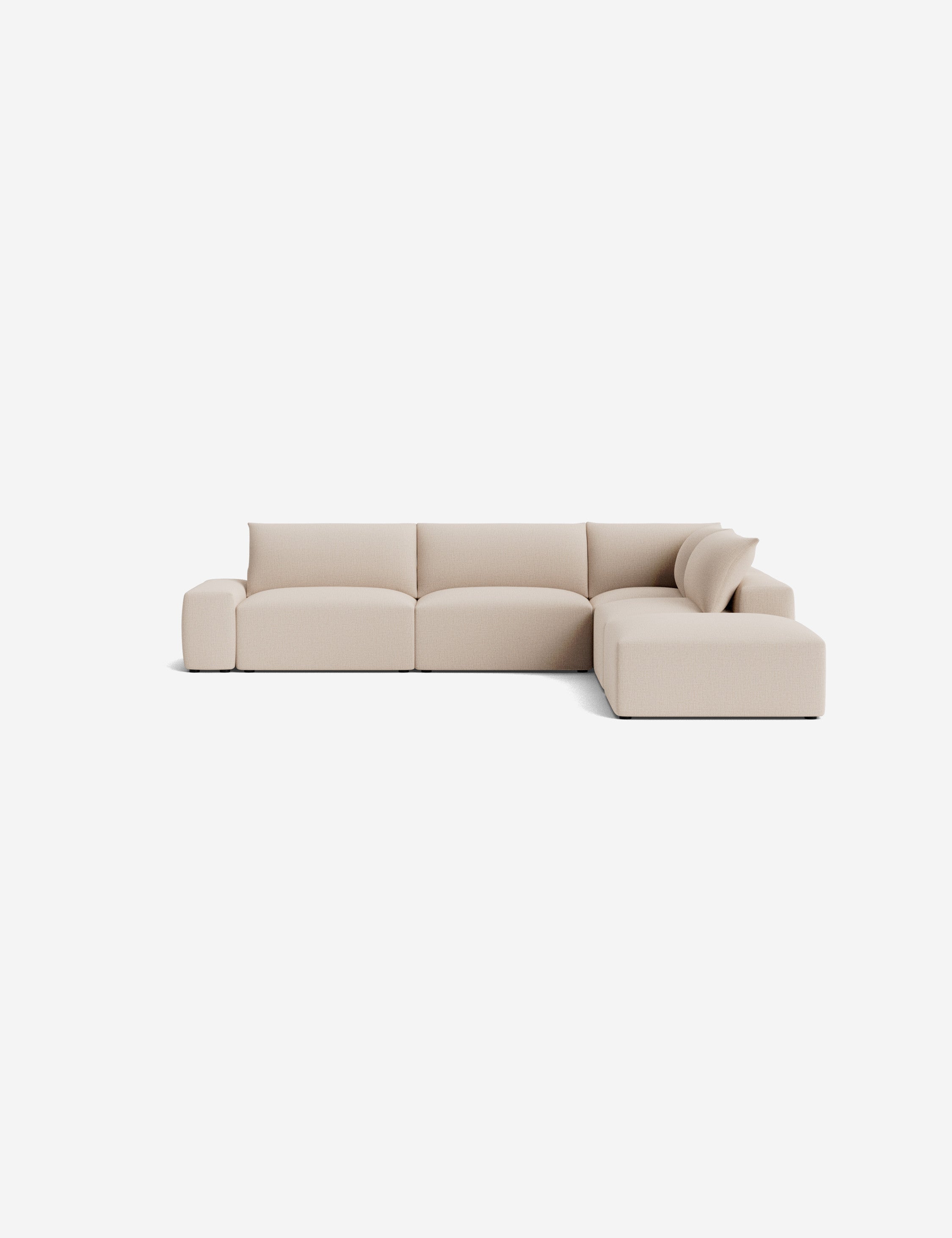 Brinley Chaise Sectional Sofa - Modern L-Shaped Couch with Chaise Lounge for Living Room, Family Room & Home Theater - Comfortable Fabric Upholstery