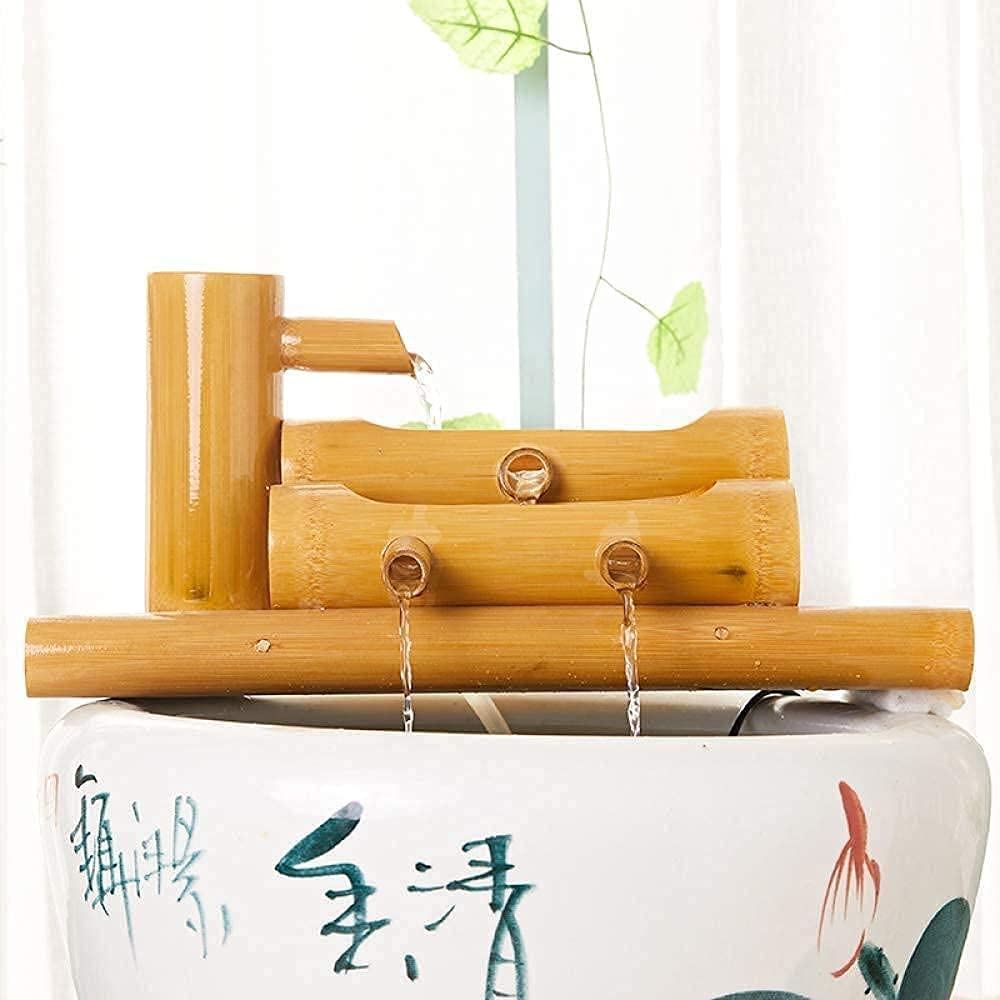 Handmade Bamboo Fountain Water Feature - 60cm Indoor/Outdoor Garden Decor with Pump & Filter for Ponds, Patios & Zen Spaces