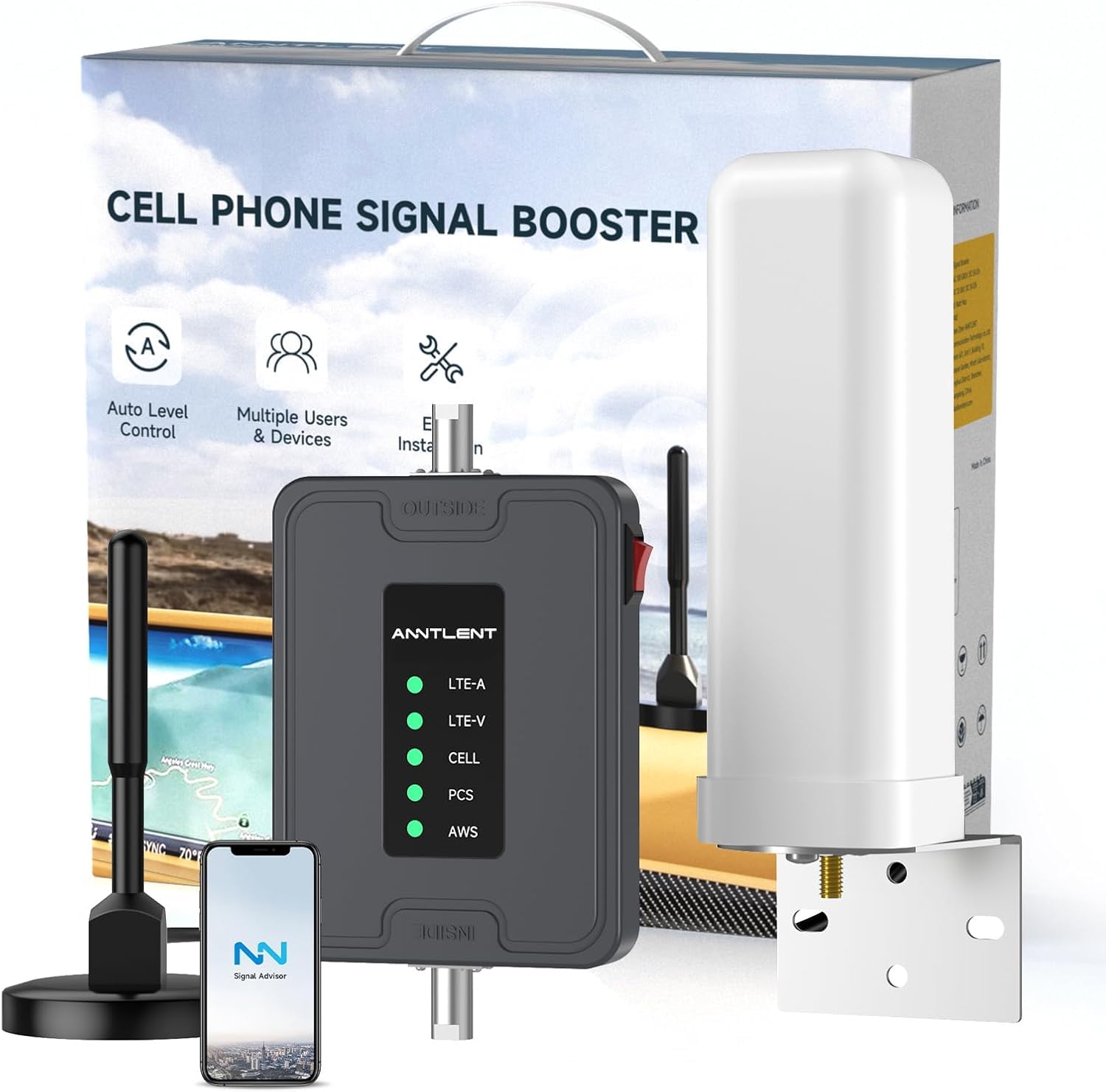 5G 4G LTE Cell Phone Signal Booster for RV & Truck - Compatible with Verizon, AT&T, T-Mobile & All Major US Carriers (Bands 2,4,5,12,13,17) | Enhanced Mobile Connectivity for Road Trips, Camping & Remote Work
