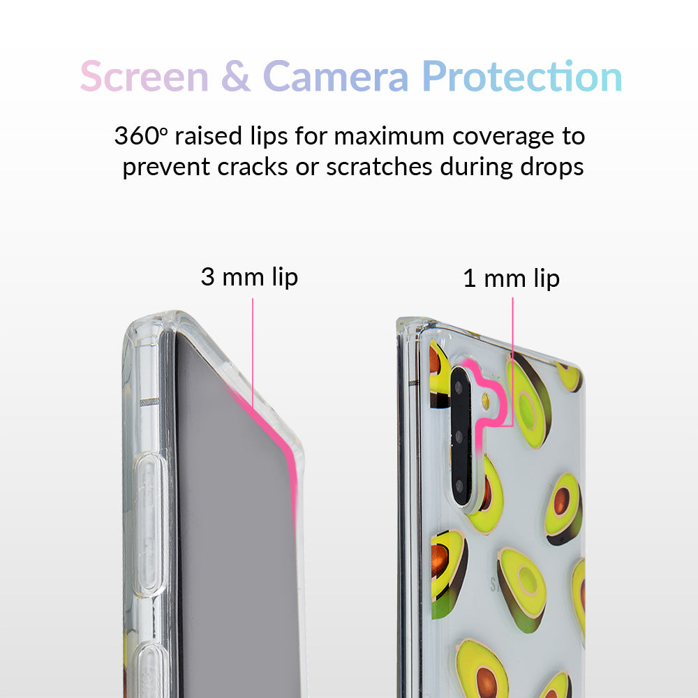 Clear Samsung Galaxy Case with Avocado Design - Slim Protective Phone Cover for Everyday Use & Stylish Protection
