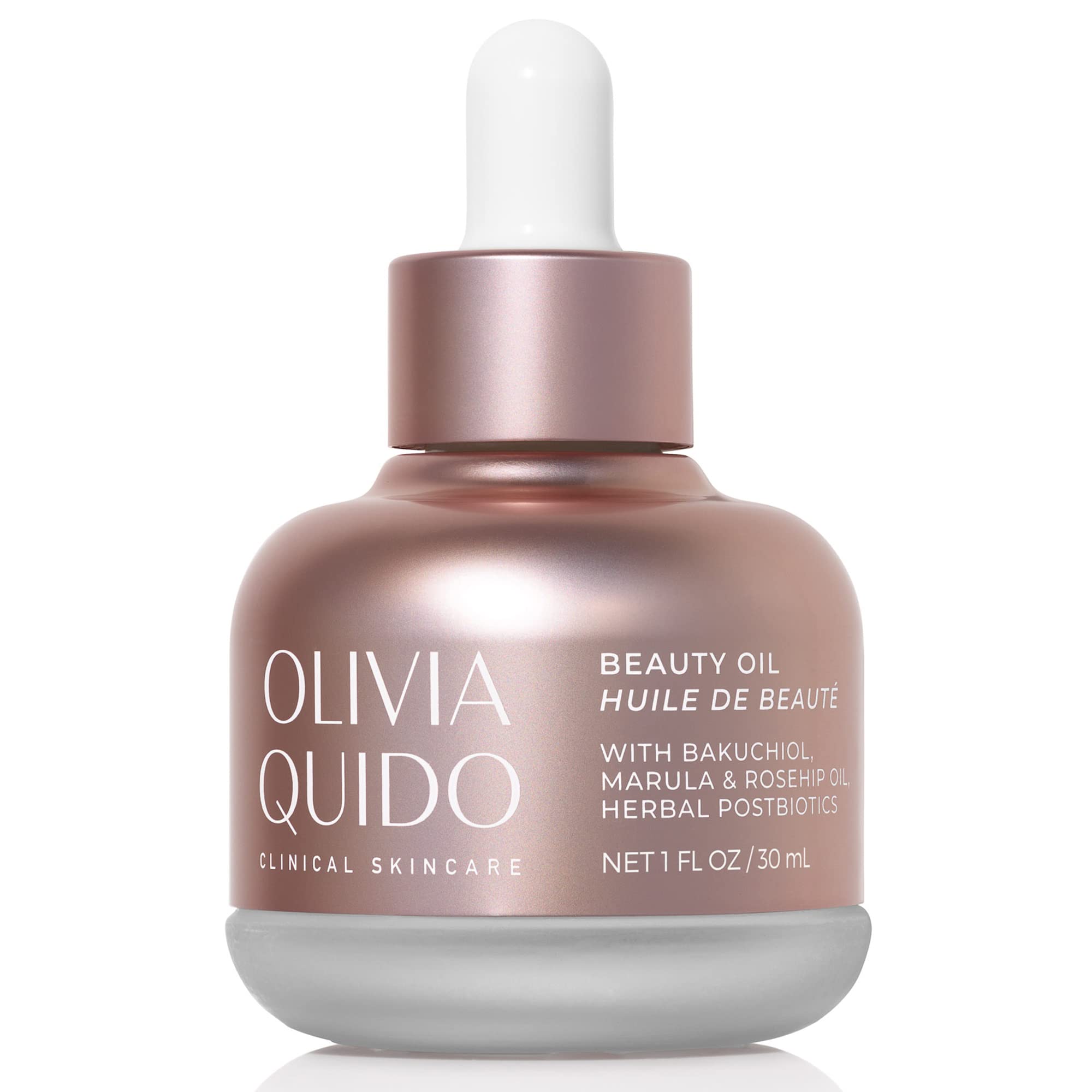 OLIVIA QUIDO Clinical Skin Care Beauty Oil with Bakuchiol, Marula & Rose Hip Oil - Brightening, Repairing & Anti-Aging Serum | Nourishing Hydrating Facial Oil for Acne Prevention | Perfect for Night Routine & Dry Skin Care