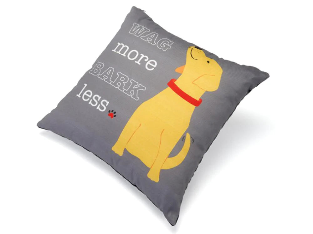 Wag More Bark Less Pillow - Soft and Comfortable Pet Pillow for Dogs and Cats - Perfect for Pet Beds, Couches, and Home Decor