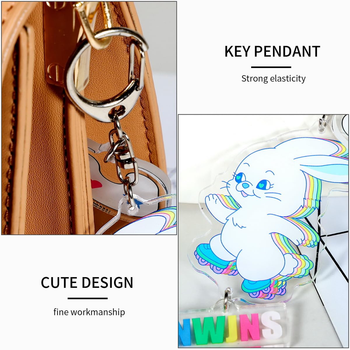 NewJeans Bunny Keychain - Cute Kpop Merch Keyring Pendant for Bags, Backpacks & Keys | Official NewJeans Merchandise Gift for Fans