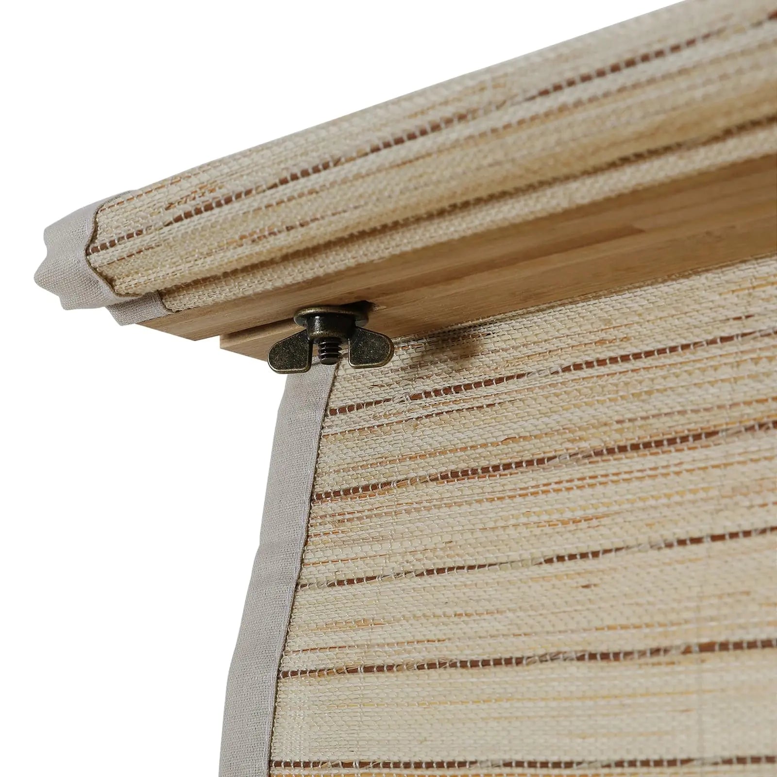 Natural Ramie Bamboo Woven Window Shade - Sand Beige Color | Eco-Friendly Room Darkening Blind for Living Room & Bedroom