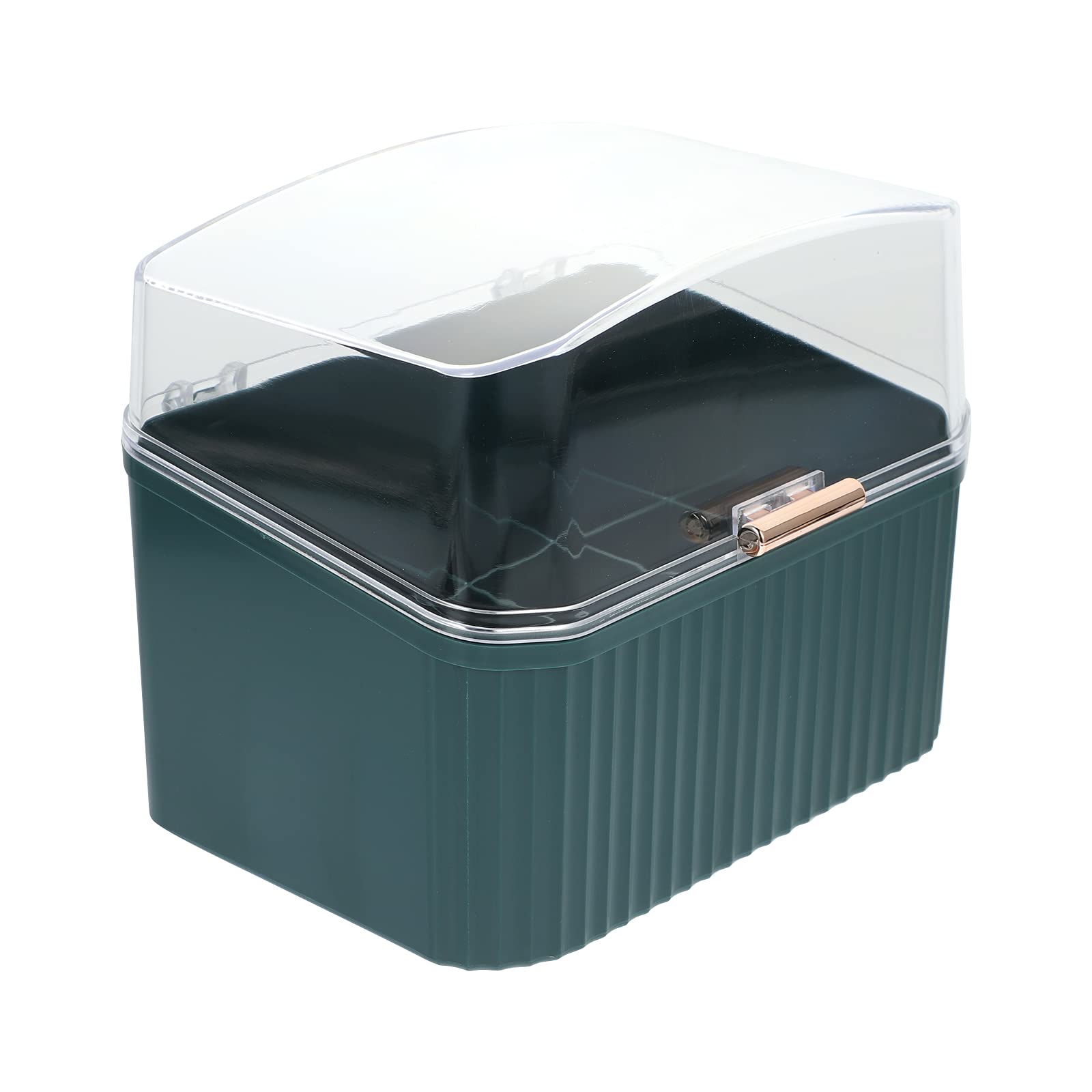 Cosmetic Storage Box with Jewelry Trays & Brush Holder - Organize Makeup for Vanity