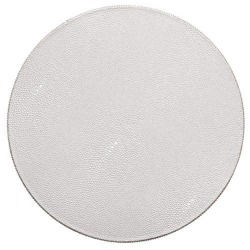 Kim Seybert Pebble Placemat Set of 4 - Elegant Silver Stoneware Placemats for Dining Table Decor, Holiday Entertaining & Upscale Dinner Parties