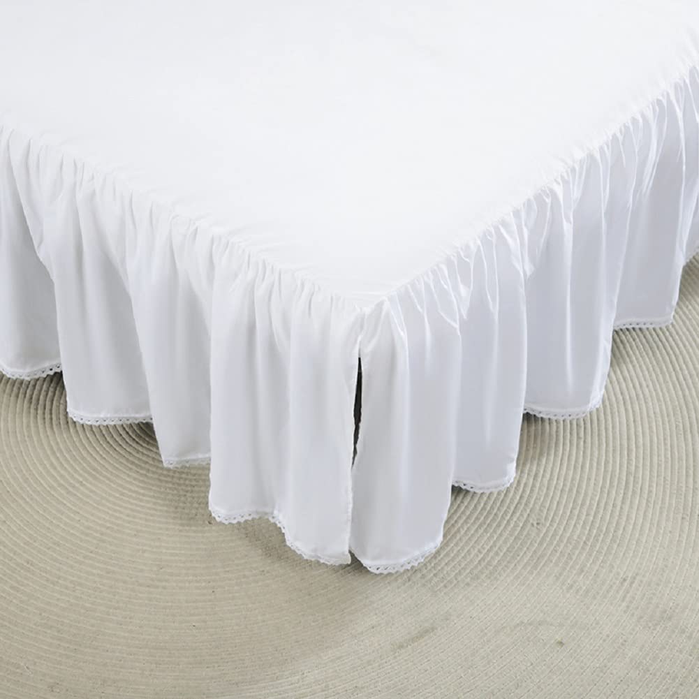 Elegant Ruffled Microfiber Bed Skirt with Split Corners - 14 Inch Drop, Twin Size (39