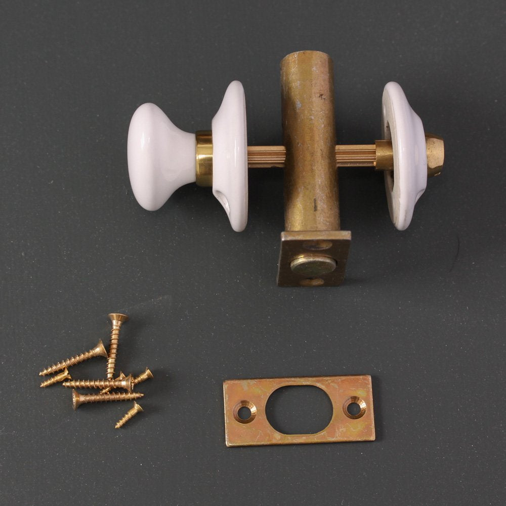 White Ceramic Bathroom Thumbturn Lock - Durable & Stylish for Bathroom, Bedroom & Closet Doors - Perfect for Home, Office & Commercial Use