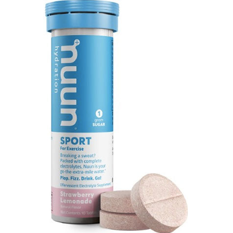 NUUN Sport Electrolyte Tablets - Strawberry Lemonade Flavor for Hydration & Recovery | Perfect for Runners, Cyclists & Athletes | Replenish Electrolytes Post-Workout