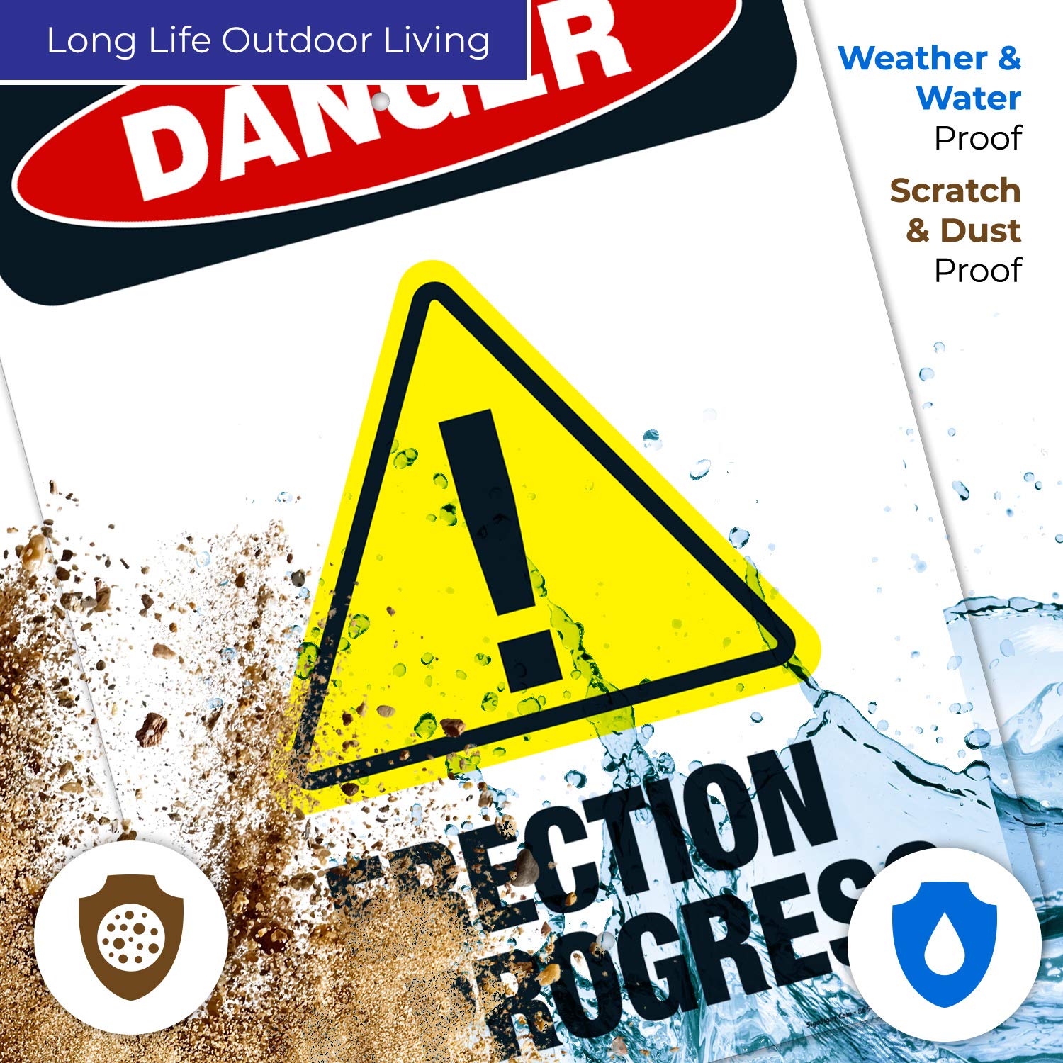 OSHA Danger Sign - Erection in Progress Warning Sign 18x24 Inches | Rust-Free .063 Aluminum Construction | Fade-Resistant for Indoor & Outdoor Use | Made in USA | Perfect for Construction Sites, Road Work Zones & Industrial Safety Areas
