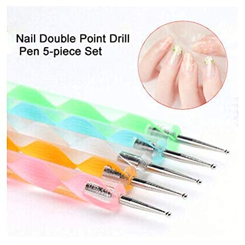 GOLD MAX Double Way Dotting Pen Set for Nail Art - 5 Piece Multicolor Dotting Tools for Professional Manicure & Nail Design | Perfect for Salon, Home Use & DIY Nail Art Projects