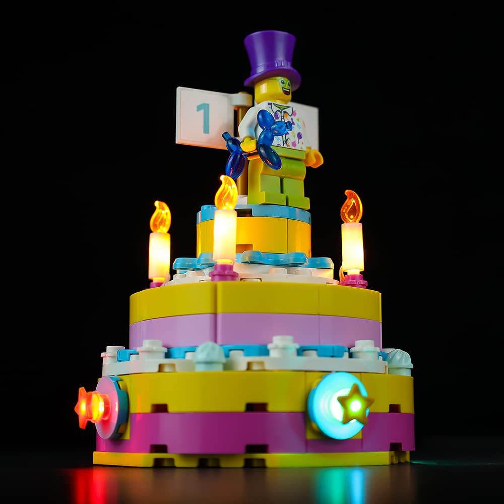 Kyglaring LED Lighting Kit for Lego 40382 Birthday Cake Building Set - Sound Version | Compatible with Lego Birthday Party Decorations | Perfect for DIY Lego Cake Illumination & Party Room Lighting
