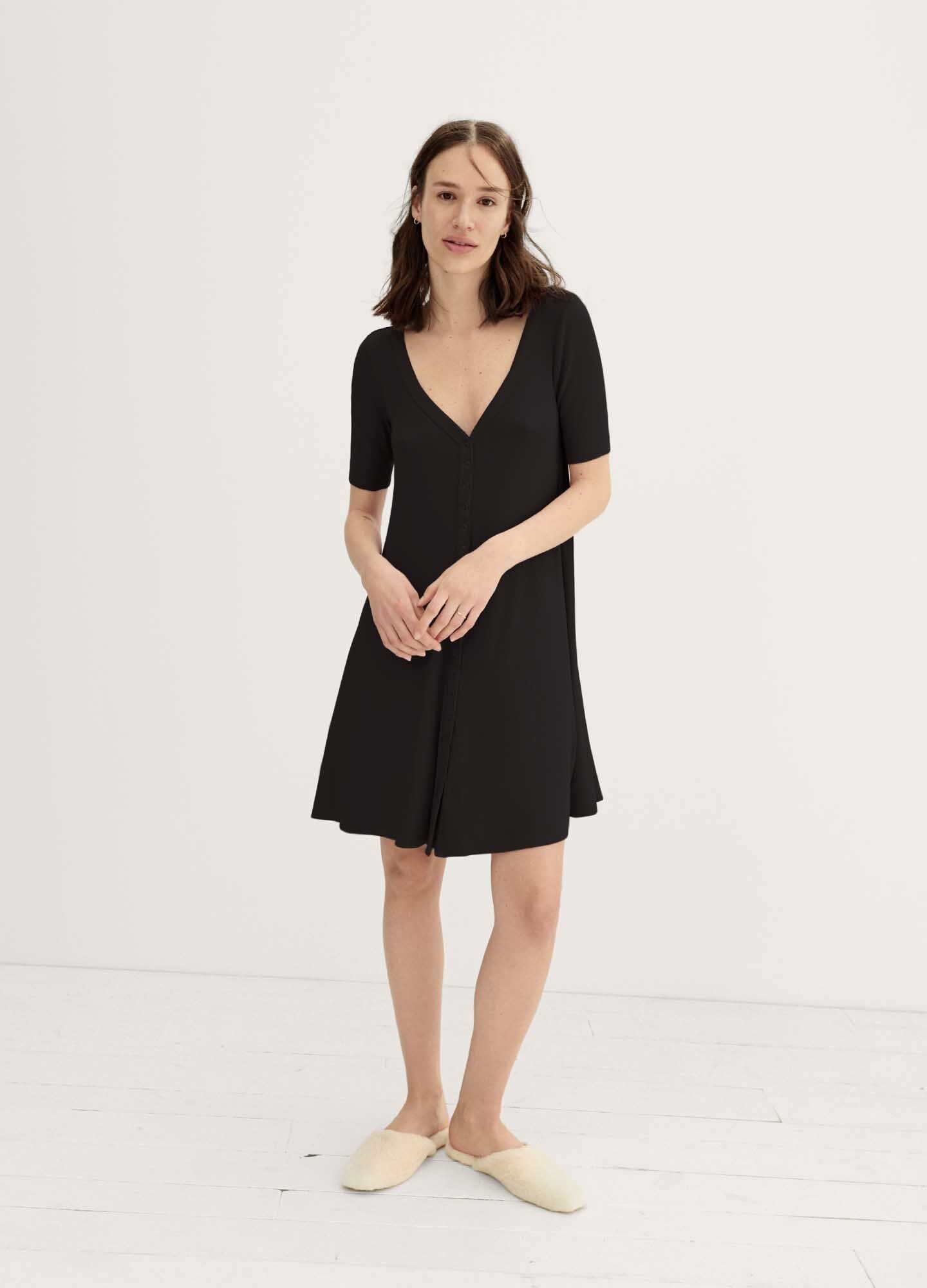 Softest Ribbed Nursing Mini Dress for Breastfeeding Moms - Comfortable Maternity Dress for Nursing, Lounging & Everyday Wear