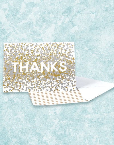 Confetti Thank You Note Cards - Elegant Stationery for Weddings, Birthdays & Appreciation Gifts | Bulk Pack of 50