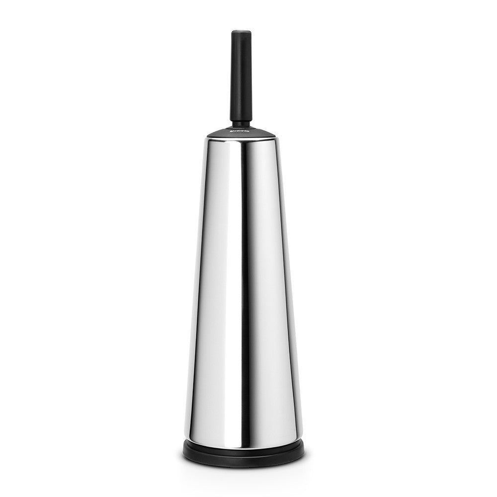 BRABANTIA Modern Toilet Brush with Open Holder - Stainless Steel & Durable Plastic - Bathroom Cleaning Essentials for Home & Office Use