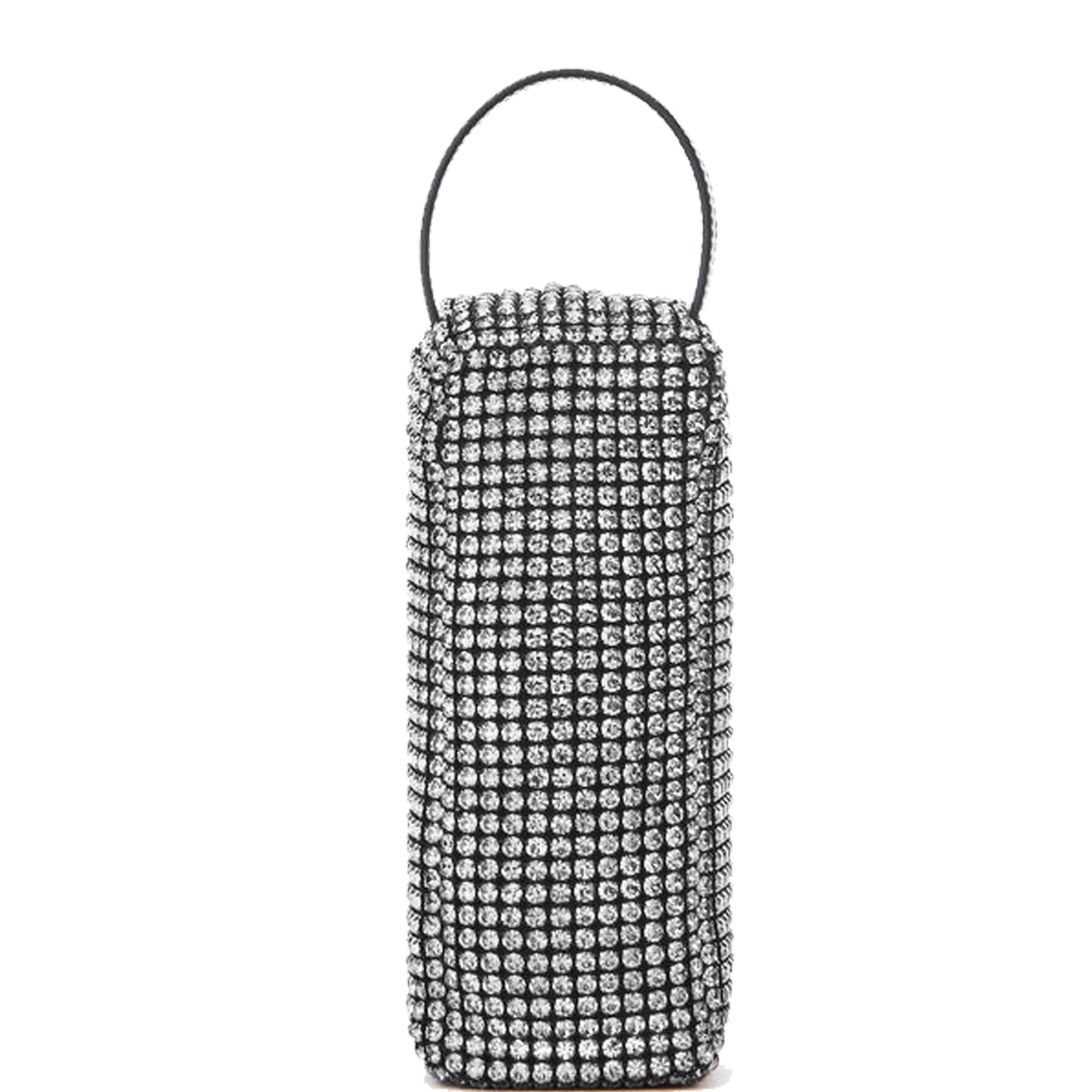 Sparkly Rhinestone Pencil Case for School & Office - Stylish White Glitter Makeup Brush Organizer (Perfect for Students, Artists & Professionals)