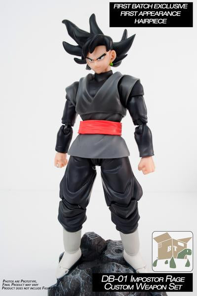 Custom S.H. Black Rose Goku DB 01 Impostor Rage Weapon Set - Perfect for Action Figure Displays & Anime Collectors