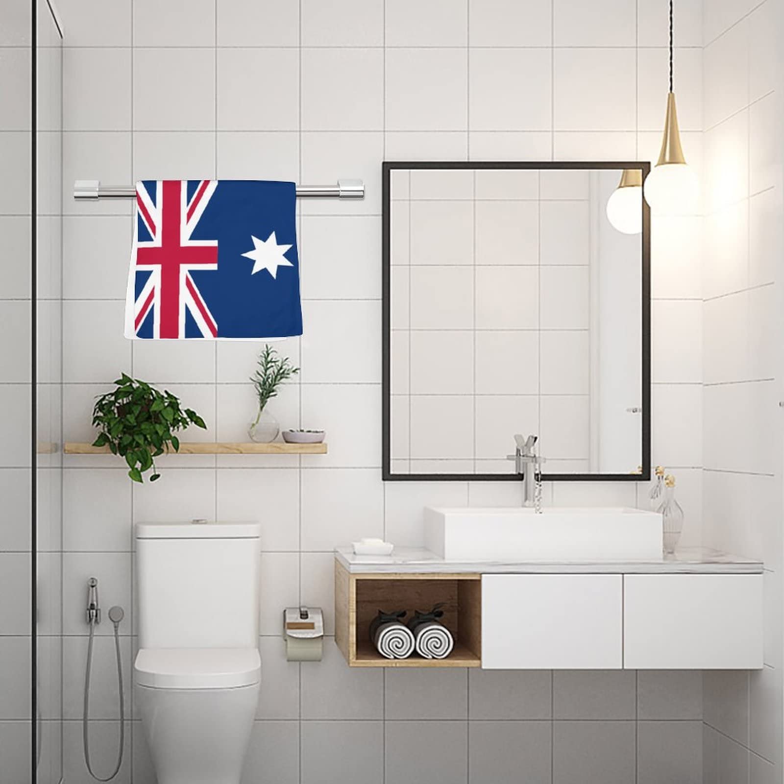 Australian Flag Hand Towels for Adults & Kids - Soft 14x28 Inch Bath, Face, Kitchen & Dish Towels - Perfect for Bathroom, Guest Use & Tea Time