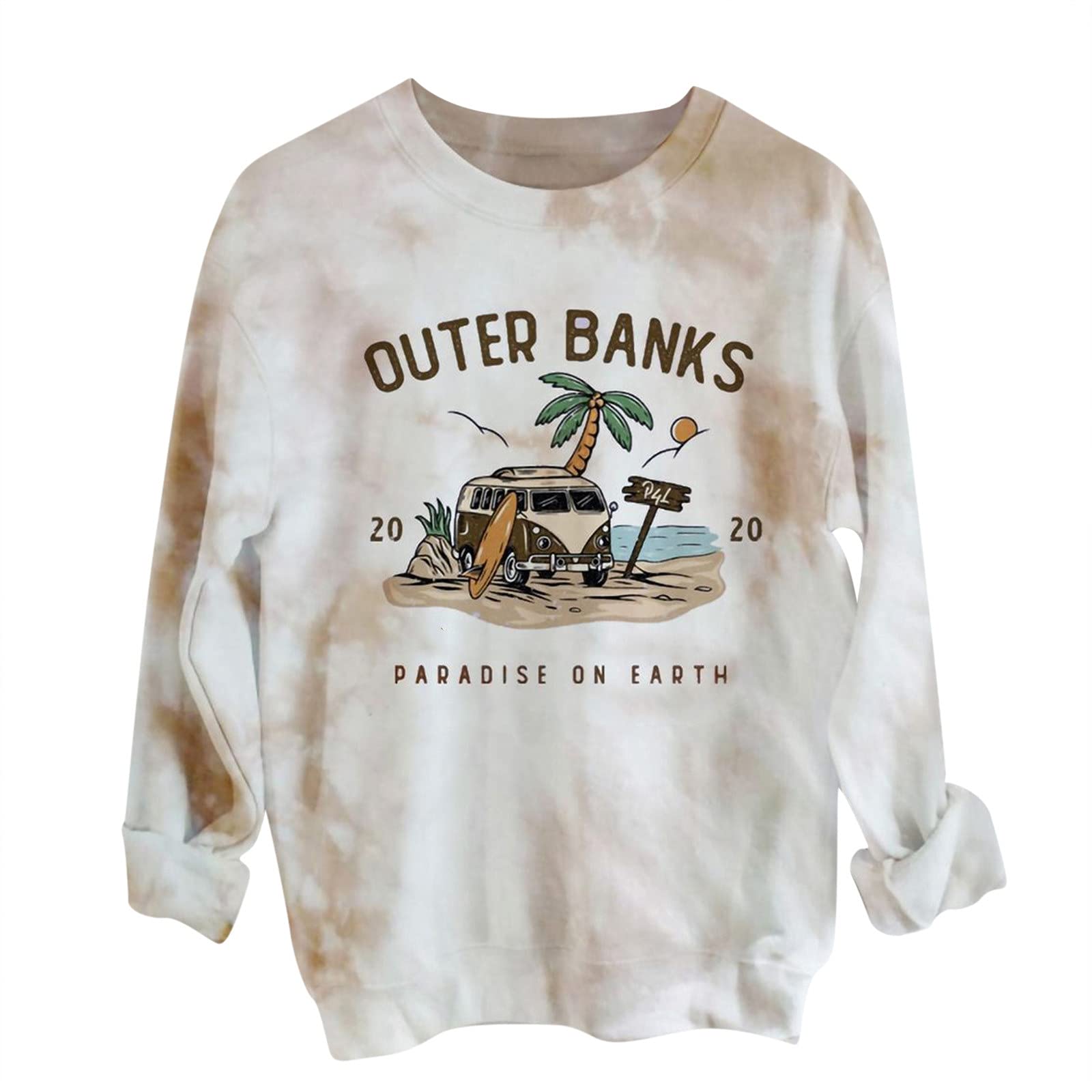 FMCHICO Women's Loose Long Sleeve Printed Sweatshirt - Cozy Casual Pullover Top for Fall & Winter | Perfect for Lounge Wear, Street Style & Everyday Outfits