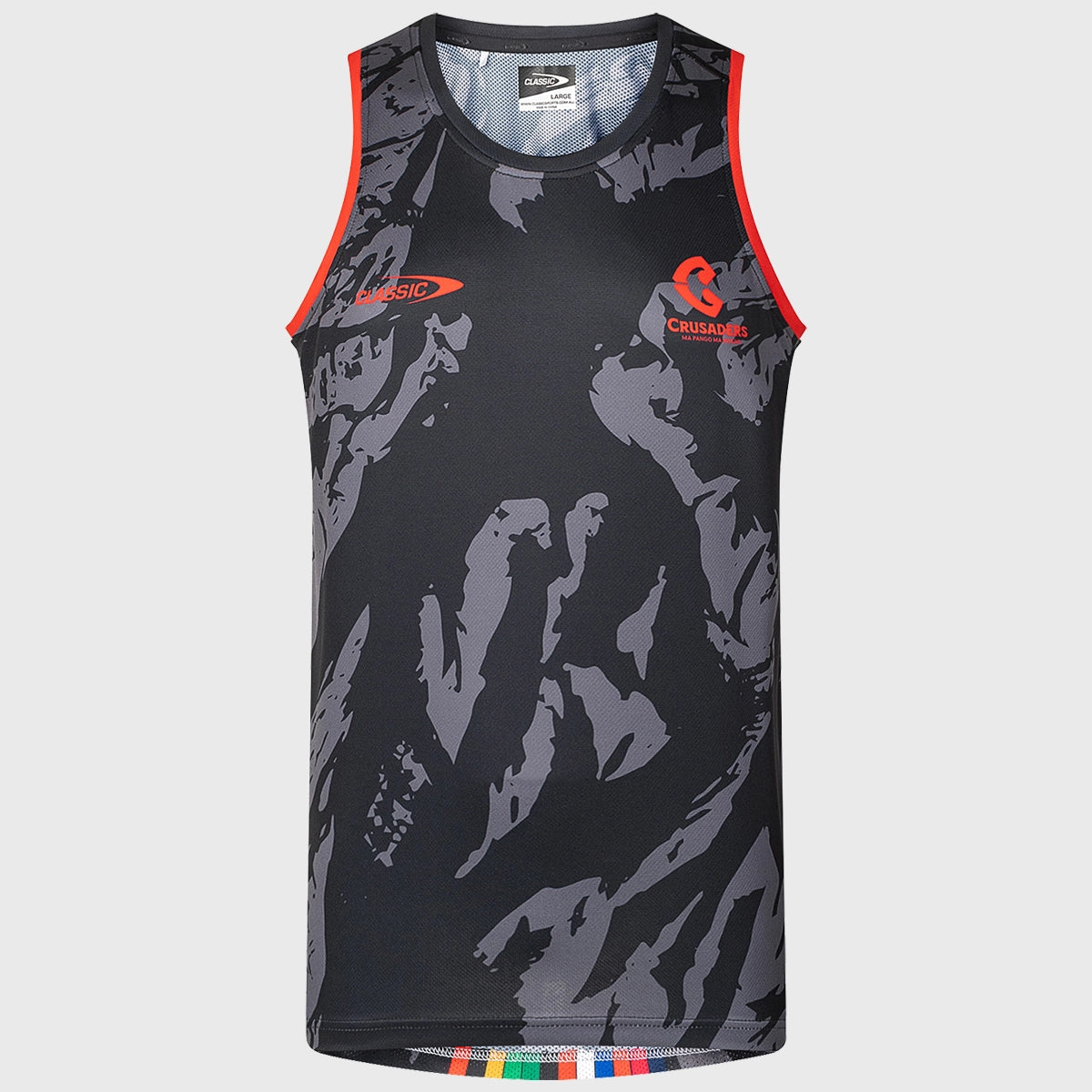 2025 Classic Crusaders Super Rugby Training Singlet - Black | High-Performance Rugby Jersey for Training & Matches