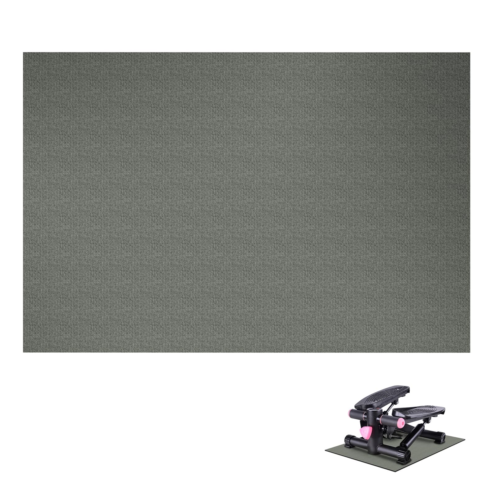 Non-Slip Elliptical Machine Mat - Dark Grey Exercise Mat for Under Desk Elliptical, Stair Stepper & Leg Exerciser | Perfect for Home Gym, Office Workouts & Senior Fitness