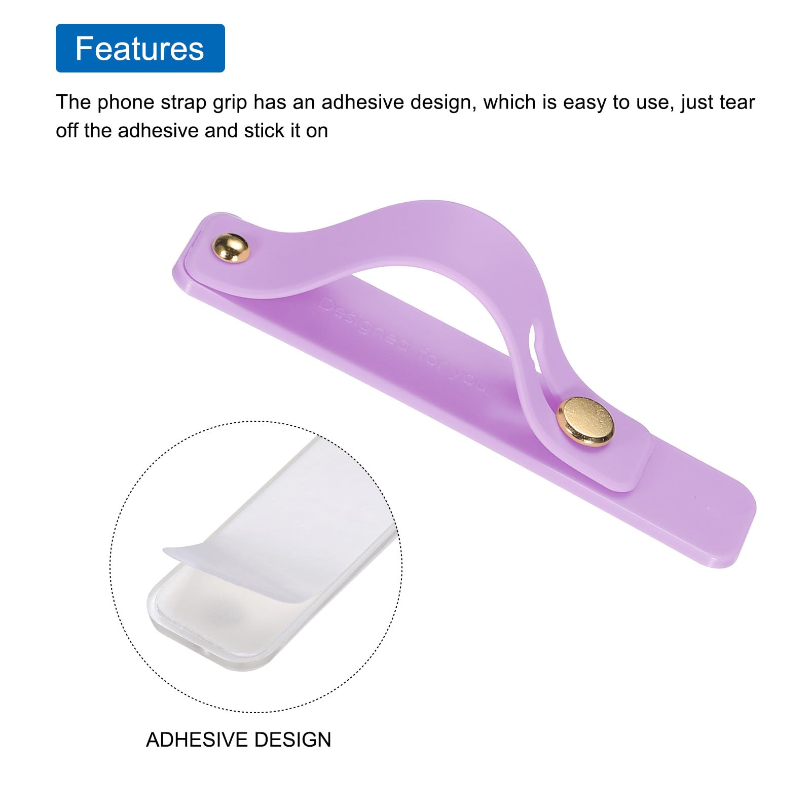 **MECCANIXITY 2-Pack Silicone Phone Finger Strap Holder - Anti-Slip Grip & Stand for iPhone, Samsung, Most Smartphones (Purple) - Perfect for Running, Gym, Commuting & One-Handed Use**