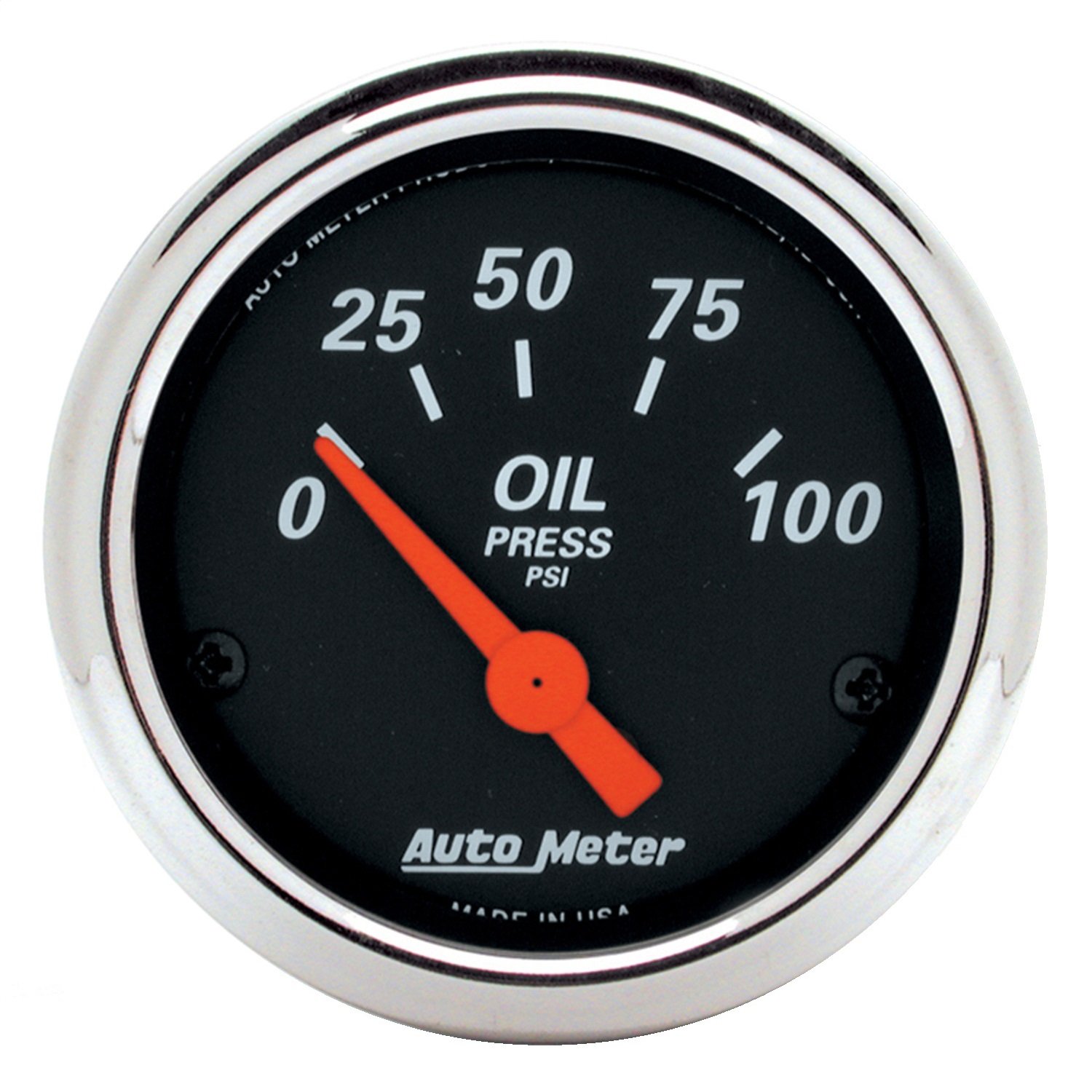 AUTO METER 1426 Designer Black Oil Pressure Gauge - 2.3125 Inch Diameter - High Performance Engine Monitoring for Cars, Trucks & Motorcycles