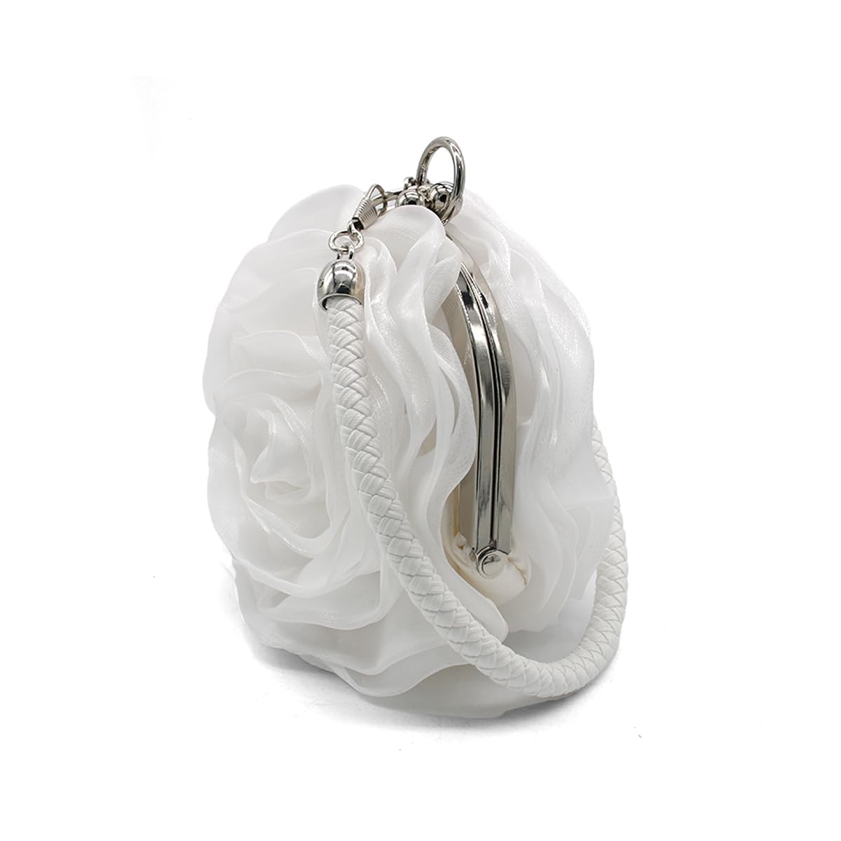 Elegant Rose Shaped Evening Clutch Purse - Soft Satin Floral Wristlet Handbag for Women | Perfect for Weddings, Parties & Special Occasions