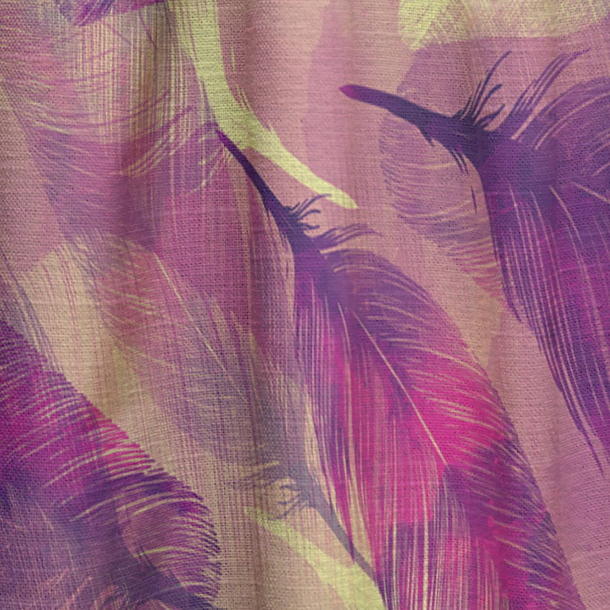 DesignQ Feathers Boho Pattern Thermal Insulated Curtains - Single Panel 52x90 Inches - Blackout Drapes for Bedroom & Living Room - Perfect for Home Decor, Privacy & Light Control