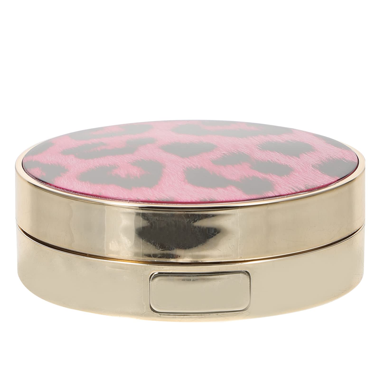 Healifty Leopard Contact Lens Case with Mirror - Travel & Daily Use