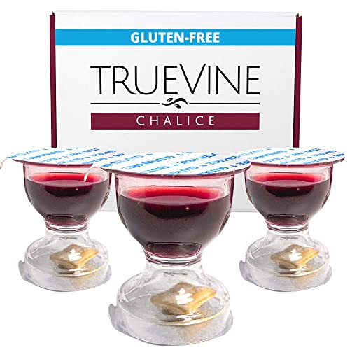 TrueVine Chalice Gluten Free Prefilled Communion Cups & Wafer Set - 200 Count Pack with Easy-Open Design for Church Services, Home Worship, and Religious Ceremonies
