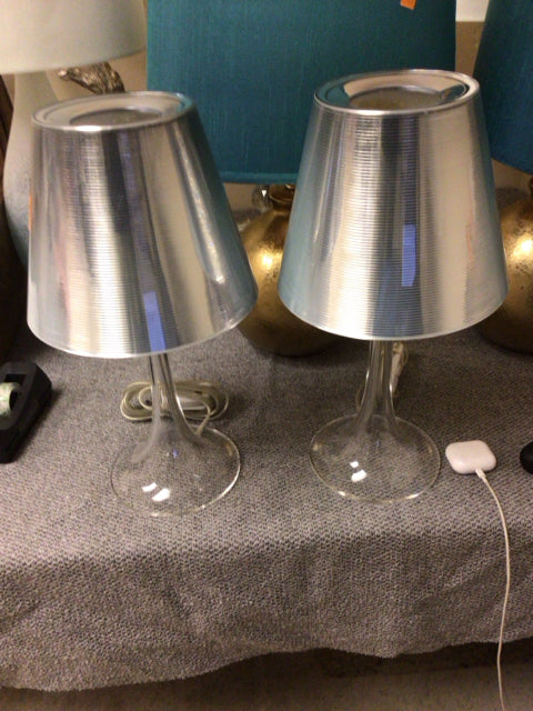 Flos Miss K Table Lamp Pair with Fabric Shades - Modern Lighting for Living Room, Bedroom & Office Decor