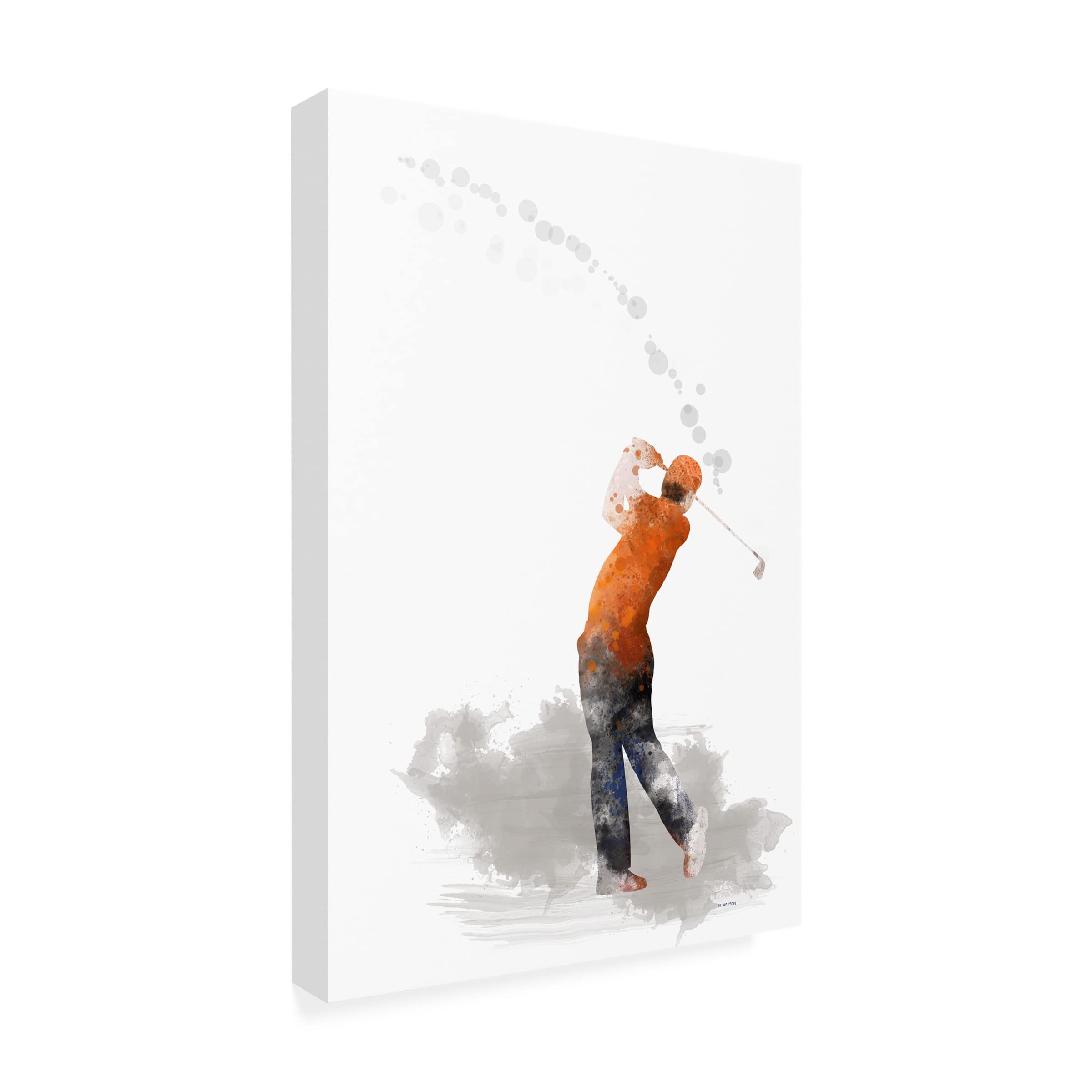 Trademark Fine Art 'Golf Player 1' by Marlene Watson - Premium 16x24 Inch Canvas Wall Art - Perfect for Home, Office Decor & Golf Lovers Gift
