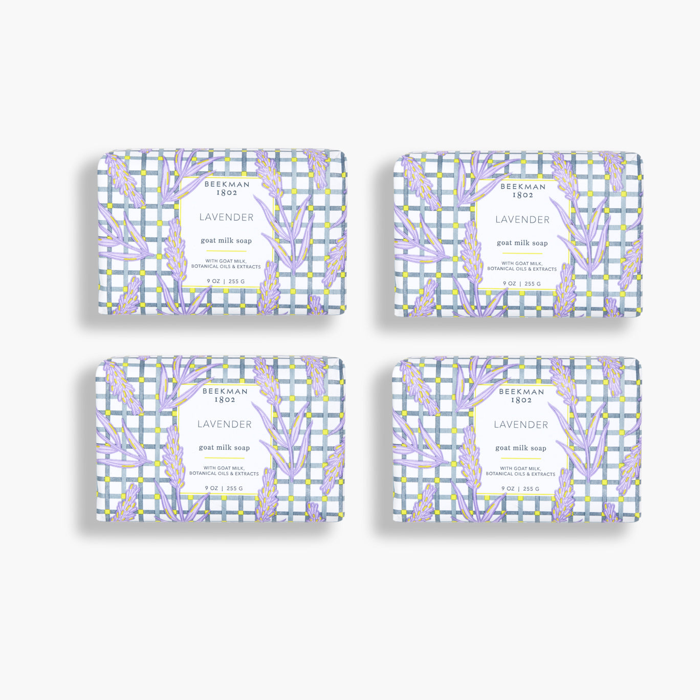 Organic Lavender Goat Milk Soap Set of 4 Bars - Moisturizing & Gentle for Dry Sensitive Skin - Perfect for Daily Use, Gift Sets & Spa Relaxation