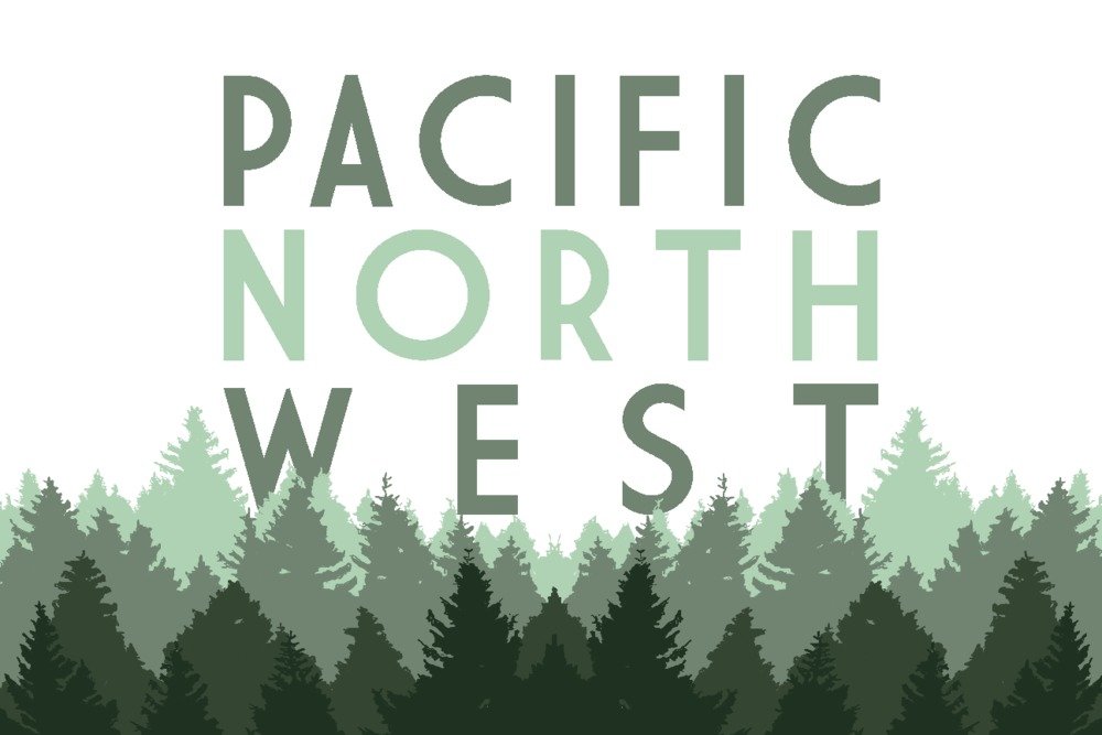Lantern Press Pacific Northwest Pine Trees Wall Art - 12x18 Wrapped Canvas Print for Home & Office Decor - Nature Landscape Painting for Living Room, Bedroom, or Cabin