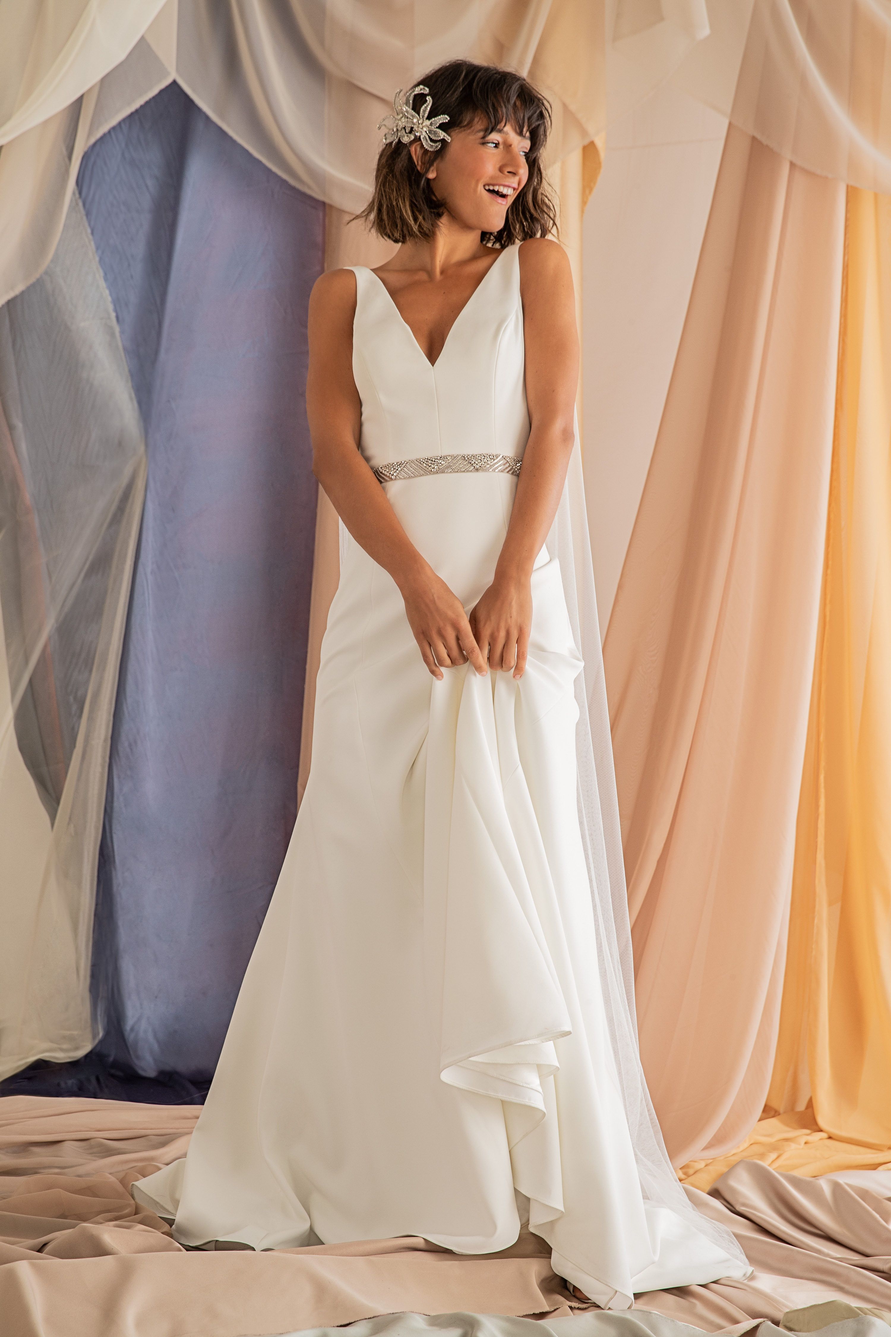 Jenny Yoo Tana Gown - Elegant A-Line Wedding Dress with Lace Appliques | Perfect for Bridal Ceremonies, Formal Events & Special Occasions